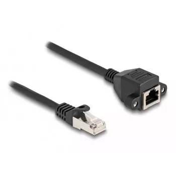 DeLOCK RJ50 pagarinātāja kabelis vīrišķais uz sievišķo S/FTP 3 m melns