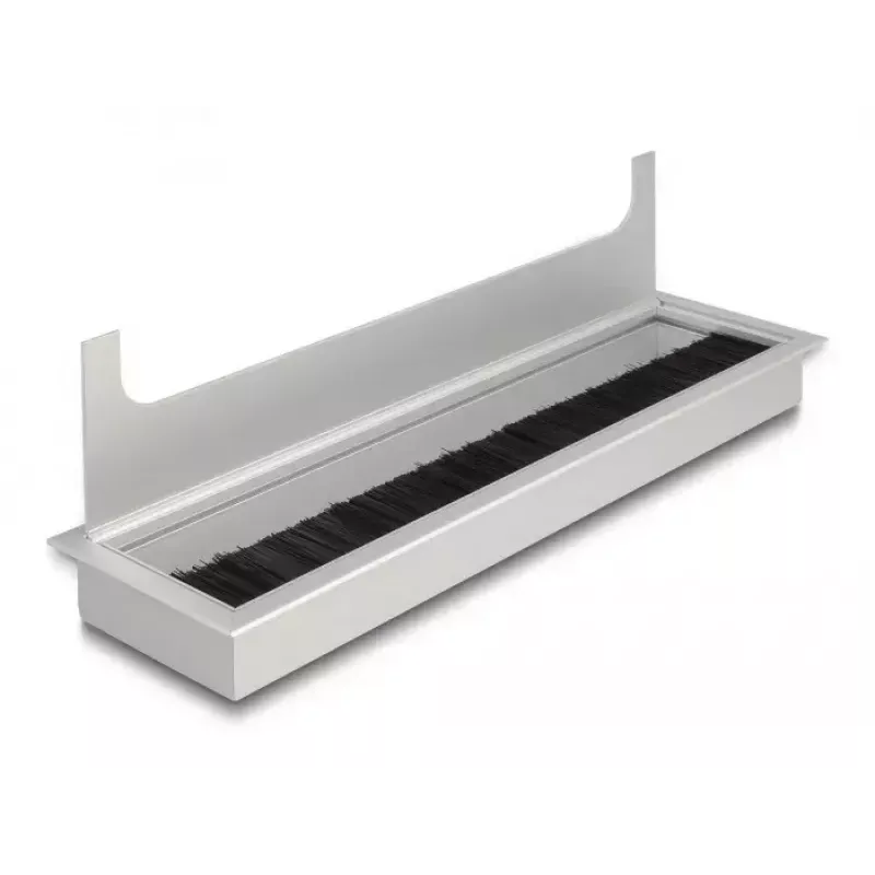 Kabeļu bukse DELOCK 66862 galdam, sudraba, 80×280×28 mm