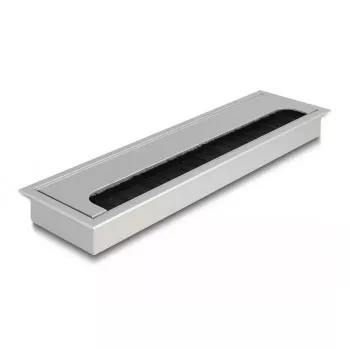 Kabeļu bukse DELOCK 66862 galdam, sudraba, 80×280×28 mm