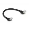 Tīkla kabelis DeLOCK RJ45 Cat.6A S/FTP 45° leņķa 0.25 m melns