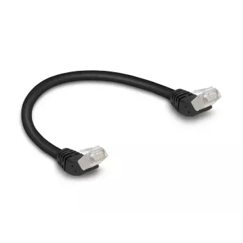Tīkla kabelis DeLOCK RJ45 Cat.6A S/FTP 45° leņķa 0.25 m melns