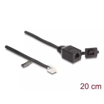 DeLOCK kabelis RJ12 spraudnis uz RJ12 ligzdu 20 cm melns