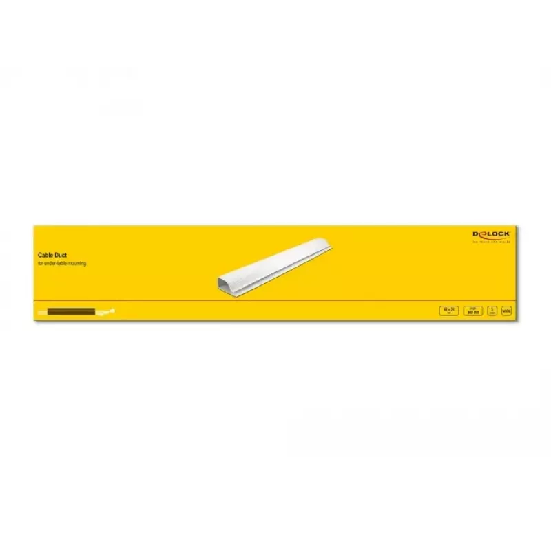 Kabeļu kanāls DeLOCK 20885 piestiprināšana zem galda 63 x 28 mm balts 2 gab.