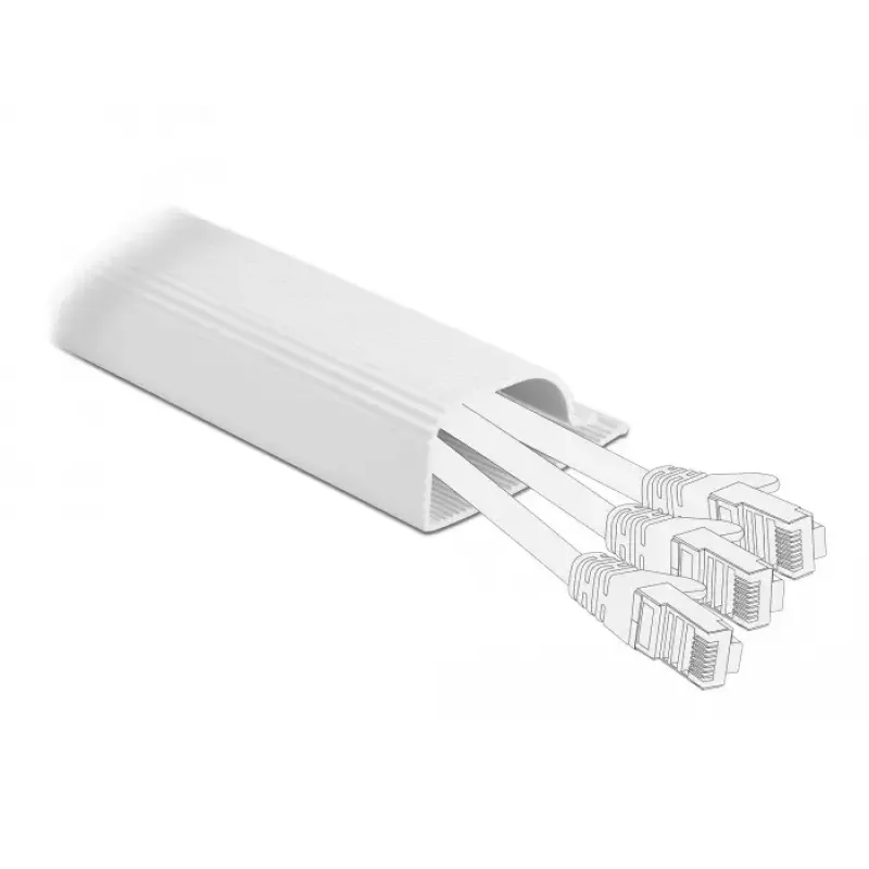Kabeļu kanāls DeLOCK 20885 piestiprināšana zem galda 63 x 28 mm balts 2 gab.