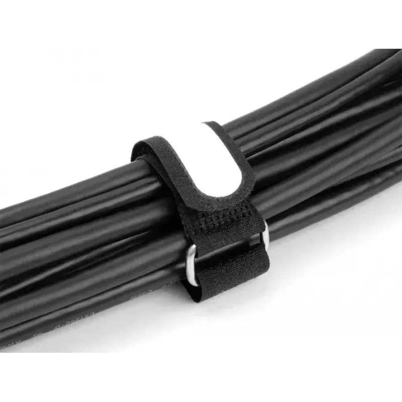 Āķa un clipas kabeļu saite DeLOCK 203x20mm melna 5 gabali
