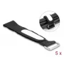 Āķa un clipas kabeļu saite DeLOCK 203x20mm melna 5 gabali