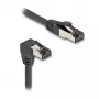Tīkla kabelis DeLOCK RJ45 Cat.8.1 90° lejupvērsts / taisns 5 m melns