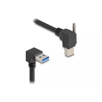 USB kabelis DeLOCK 80481 90° Type-A vīrišķais uz Type-B vīrišķais 1 m melns