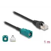 Koaksiālais kabelis DELOCK 90698 ar HSD Z uz RJ-45 savienotājiem, 1 m, melns/zils
