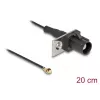 Koaksiālais kabelis DELOCK 90728 — FAKRA A uz I-PEX MHF1, 0,2 m, 1,13 mm, melns