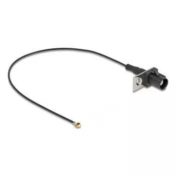 Koaksiālais kabelis DELOCK 90728 — FAKRA A uz I-PEX MHF1, 0,2 m, 1,13 mm, melns