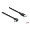 USB 2.0 kabelis DELOCK Type-A vīr. uz Mini-USB B vīr. leņķveida, 2 m, melns