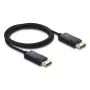 DELOCK koaksiālais DisplayPort kabelis 16K 60 Hz 80 Gbps, DisplayPort uz DisplayPort, 2 m, melns, pīts pārklājums
