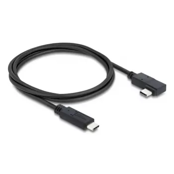 DELOCK koaksiālais USB4 Gen 3x2 kabelis leņķveida kreisais/labais USB-C uz USB-C 40 Gbps USB PD 3.1 240 W 0,5 m