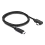 DELOCK koaksiālais USB4 Gen 3x2 kabelis leņķveida kreisais/labais USB-C uz USB-C 40 Gbps USB PD 3.1 240 W 0,5 m
