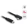 DELOCK koaksiālais USB4 Gen 3x2 kabelis USB-C uz USB-C 40 Gbps PD 3.1 240 W leņķveida pa kreisi/pa labi 1 m