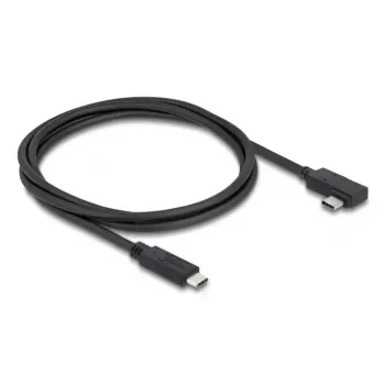 DELOCK koaksiālais USB4 Gen 3x2 kabelis USB-C uz USB-C 40 Gbps PD 3.1 240 W leņķveida pa kreisi/pa labi 1 m