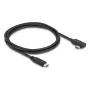DELOCK koaksiālais USB4 Gen 3x2 kabelis USB-C uz USB-C 40 Gbps PD 3.1 240 W leņķveida pa kreisi/pa labi 1 m