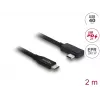 Kabelis DELOCK koaksiālais USB4 Gen 3x2 40 Gbps USB-C uz USB-C leņķveida pa kreisi/pa labi PD 3.1 240W 2 m