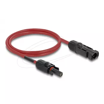 Kabelis DELOCK 90973 DL4 saules enerģijas kabelis 6 mm² 1 m sarkans/melns tēviņš-sieviete 1000 V līdzstrāva