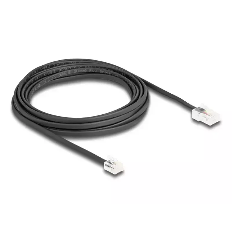 DeLOCK 88038 telefona kabelis 5 m Melns RJ-45 RJ-11