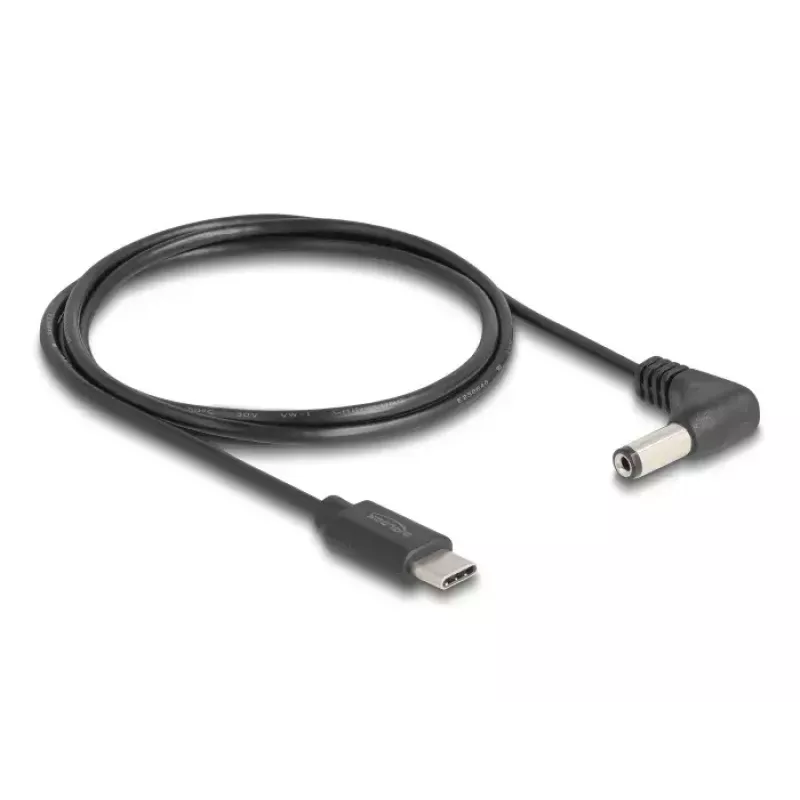 DeLOCK 85398 strāvas kabelis melns 1.5 m USB C 5.5 x 2.1 mm