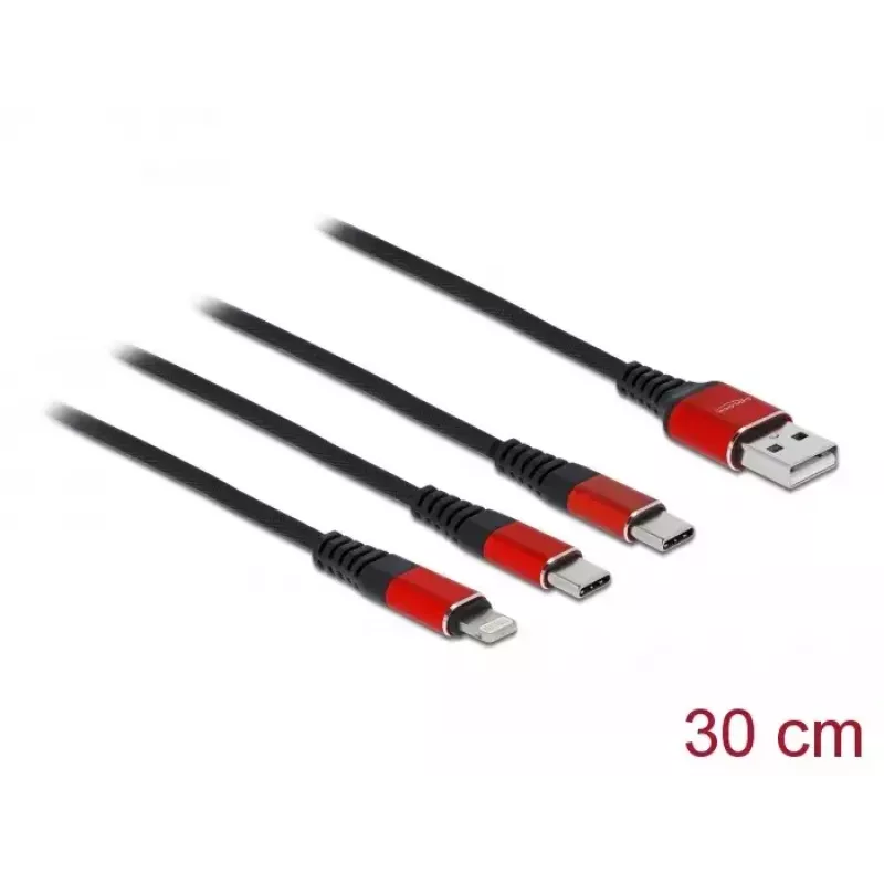 USB uzlādes kabelis 3-in-1 DeLOCK 86708