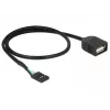 USB kabelis DeLOCK 83825 USB 2.0 0,4 m Melns