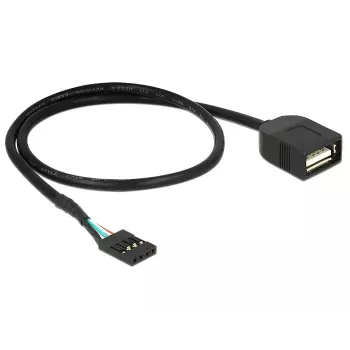 USB kabelis DeLOCK 83825 USB 2.0 0,4 m Melns