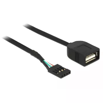 USB kabelis DeLOCK 83825 USB 2.0 0,4 m Melns