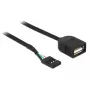 USB kabelis DeLOCK 83825 USB 2.0 0,4 m Melns