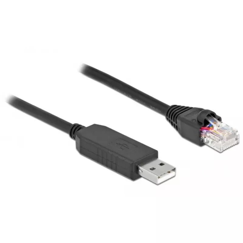 Seriālais savienojuma kabelis DeLOCK 64159 USB Type-A uz RS-232 RJ45 0,5m Melns