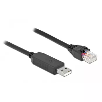 Seriālais savienojuma kabelis DeLOCK 64160 USB Type-A uz RJ45 1 m melns