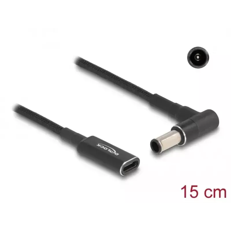 DeLOCK adaptera kabelis USB Type-C ligzda uz Sony 6.0 x 4.3 mm spraudni 90° 15 cm
