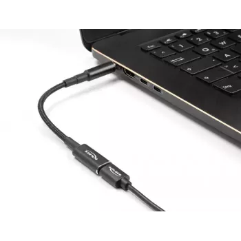 DeLOCK adaptera kabelis USB Type-C sievišķā uz Acer 5,5 x 1,7 mm vīrišķo 90° 15 cm