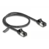 Tīkla kabelis DeLOCK RJ45 spraudnis–spraudnis Cat.8.1 elastīgs 0,5 m melns