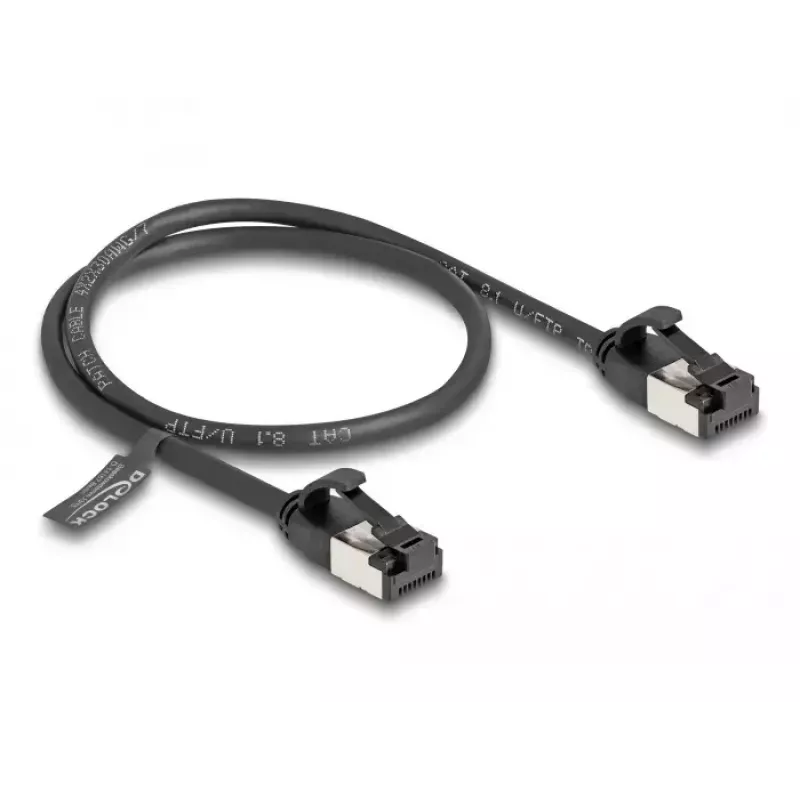 Tīkla kabelis DeLOCK RJ45 spraudnis–spraudnis Cat.8.1 elastīgs 0,5 m melns