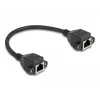 DeLOCK RJ50 paplašinājuma kabelis, sievišķais–sievišķais, S/FTP, 0,25 m, melns
