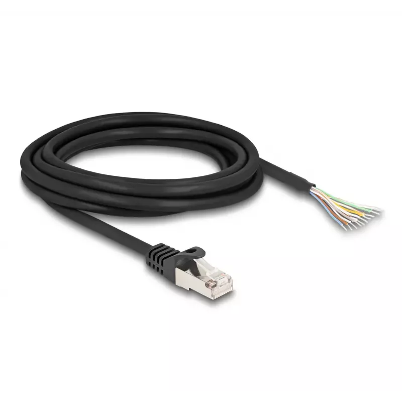 DeLOCK vads RJ50 spraudnis uz atvērtiem vadu galiem S/FTP 3 m melns