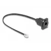 DeLOCK D-Type RJ10 kabeļa spraudnis uz ligzdu, melns, 30 cm