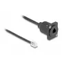 DeLOCK D-Type RJ10 kabeļa spraudnis uz ligzdu, melns, 30 cm