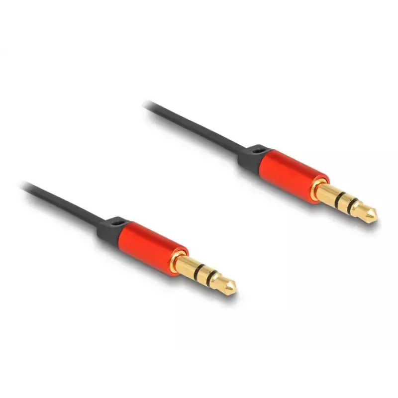 Audio kabelis DeLOCK 85369 0.9m 3.5mm vīriešu uz vīriešu melns sarkans zeltīti kontakti