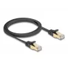 Tīkla kabelis DeLOCK RJ45 plakans 1m Cat6A melns