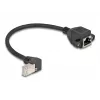 DeLOCK tīkla pagarinātāja kabelis S/FTP RJ45 90° leņķveida uz RJ45 Cat.6A 0,25 m melns