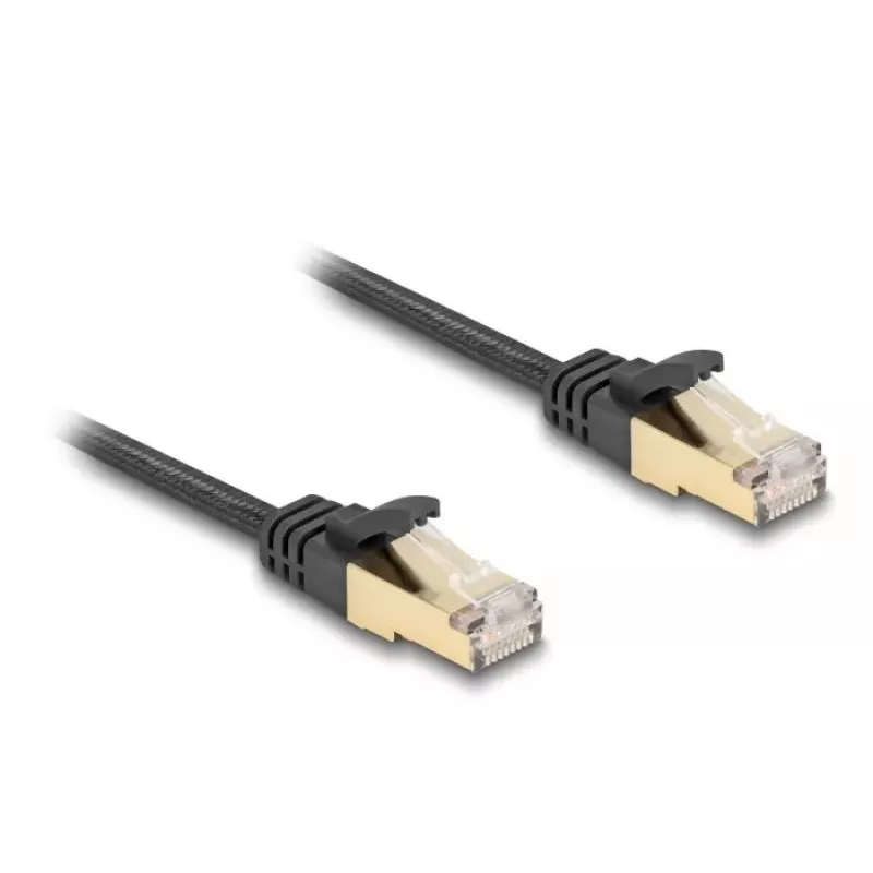Tīkla kabelis DeLOCK RJ45 plakans 5m Cat6A melns