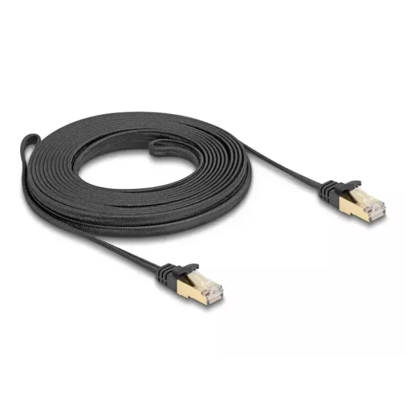Tīkla kabelis DeLOCK RJ45 Plakans 7.5m Cat6A U/FTP Melns