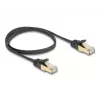 Tīkla kabelis DeLOCK RJ45 plakans 0,5m Cat.6A melns