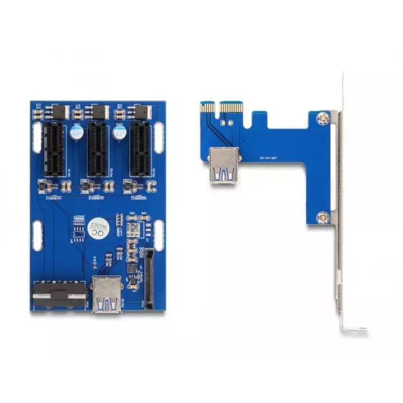 DeLOCK paplašinātāja karte PCI Express x1 uz 3 x PCIe x1 50 cm USB kabelis