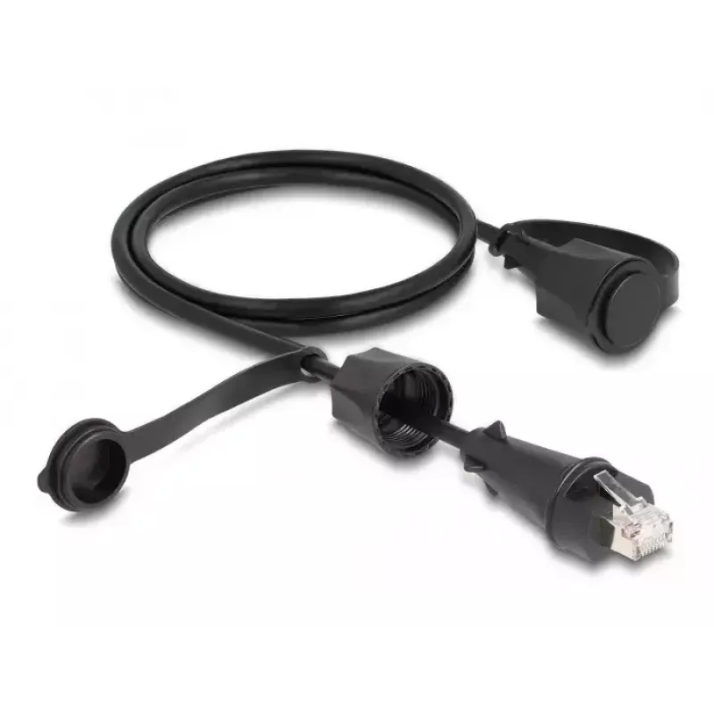 DeLOCK tīkla kabelis RJ45 spraudnis uz RJ45 spraudni Cat.6 STP 1m IP68 melns