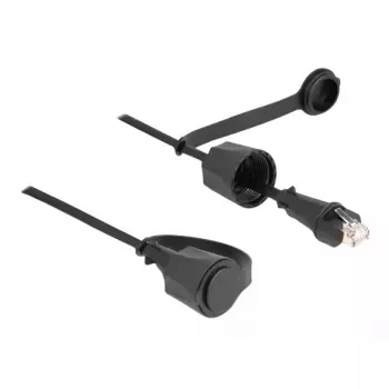 DeLOCK tīkla kabelis RJ45 spraudnis uz RJ45 spraudni Cat.6 STP 1m IP68 melns
